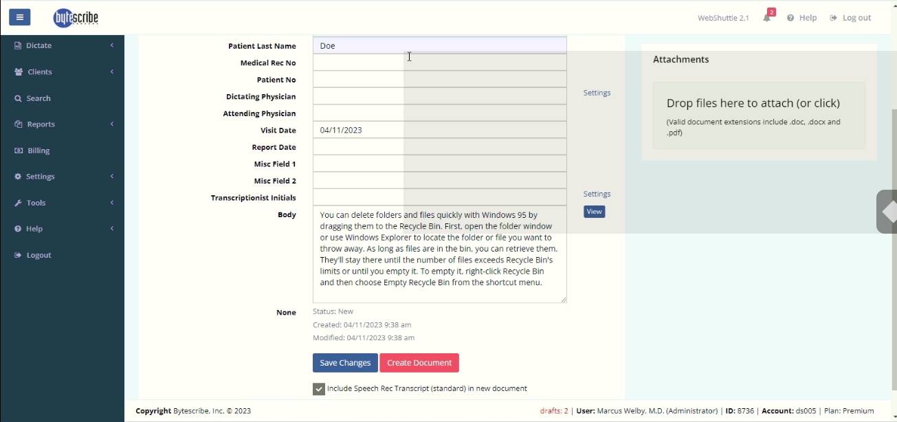 WebShuttle Document Editor